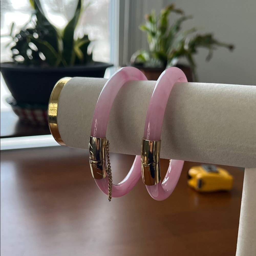 Source Unknown Pink and Gold Bracelet Duo